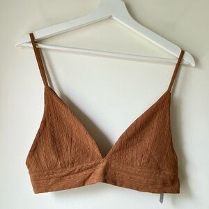 NWOT Zara brown double layer bralette top